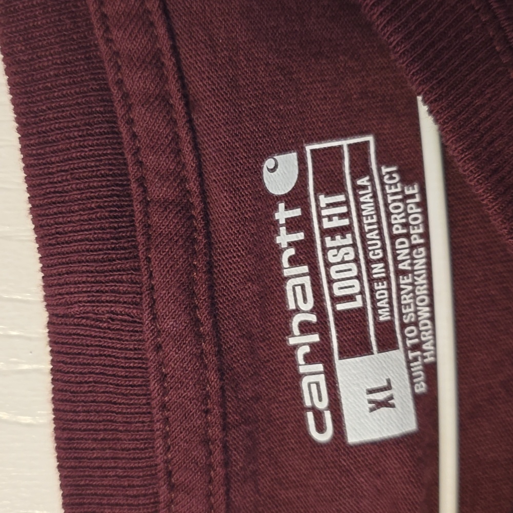 Carhartt Men's Burgundy Short Sleeve Tee - Picture 3 of 3